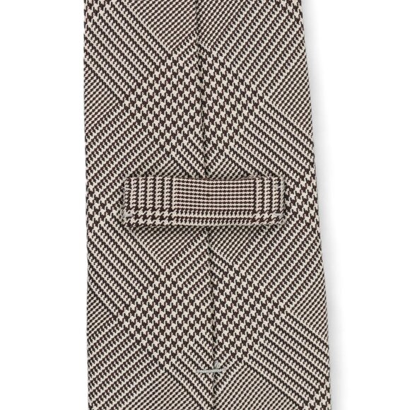 Polo Ralph Lauren Silk Neck Tie Taupe & Brown Houndstooth Handmade In Italy - Picture 4 of 10